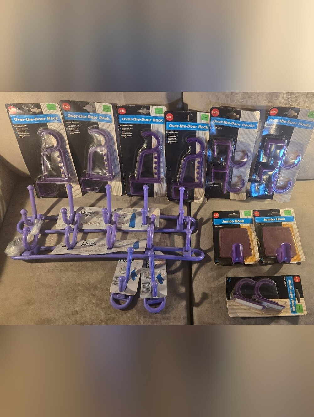 Selfix Purple Over-the-Door Hooks & Racks, Handy Hook Bundle